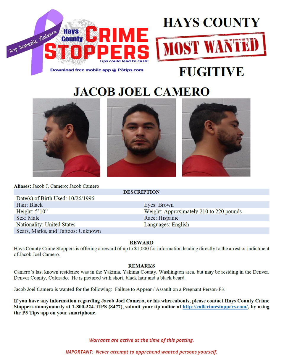 Camero most wanted poster