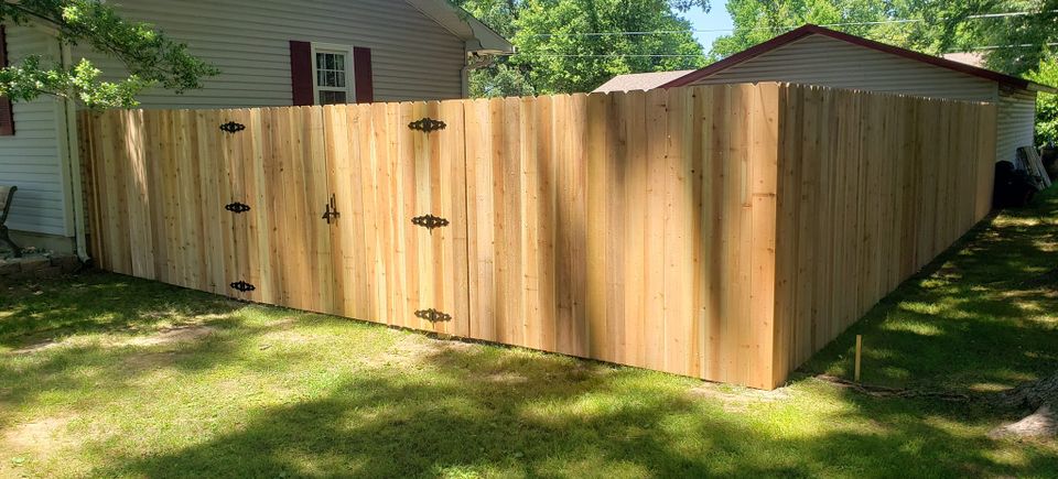 treated cedar privacy fence
