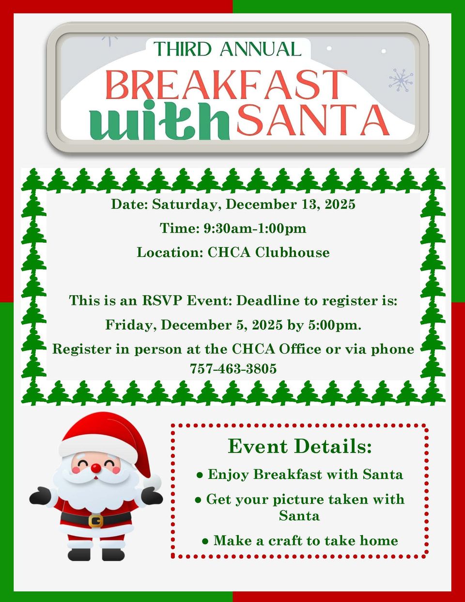 Breakfast with santa flyer