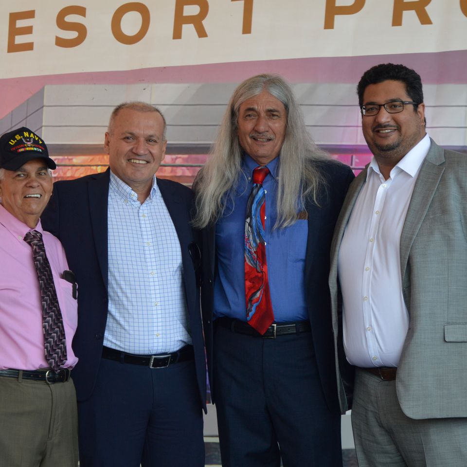 Catawba nation members pose with chief harris