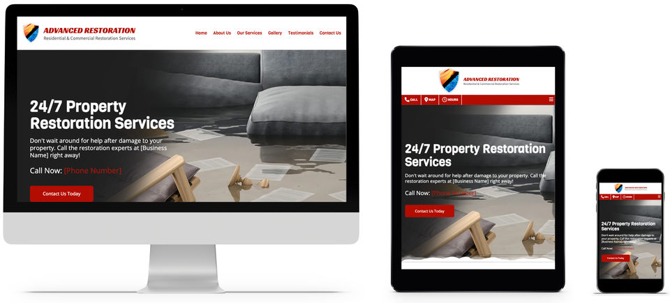 Property restoration website design