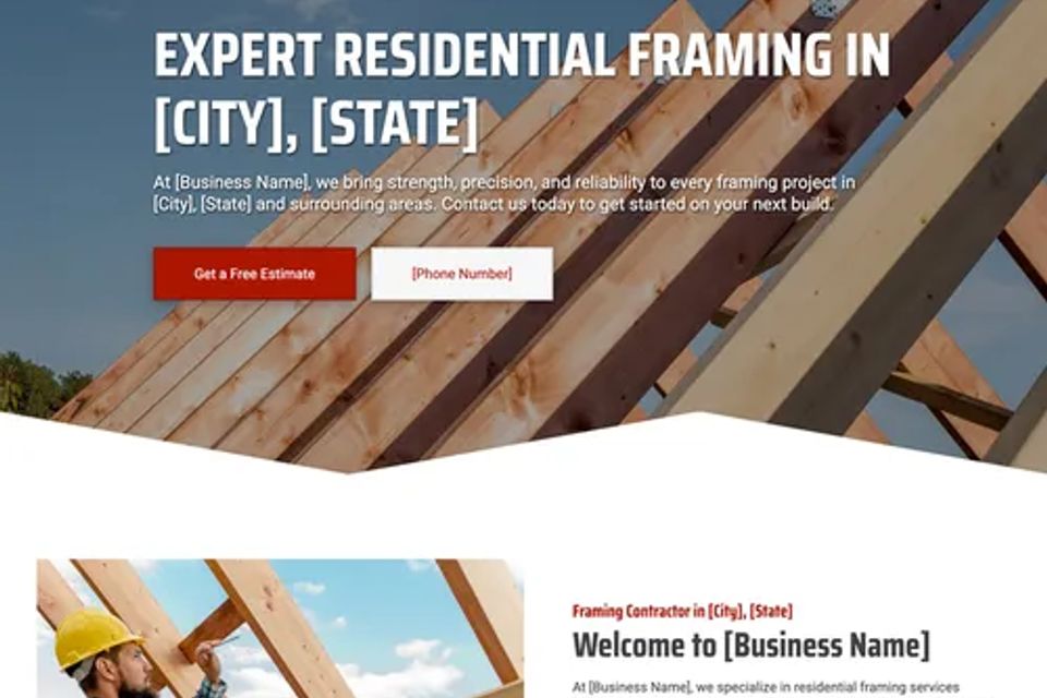 Best framing contractor website design theme original (1)