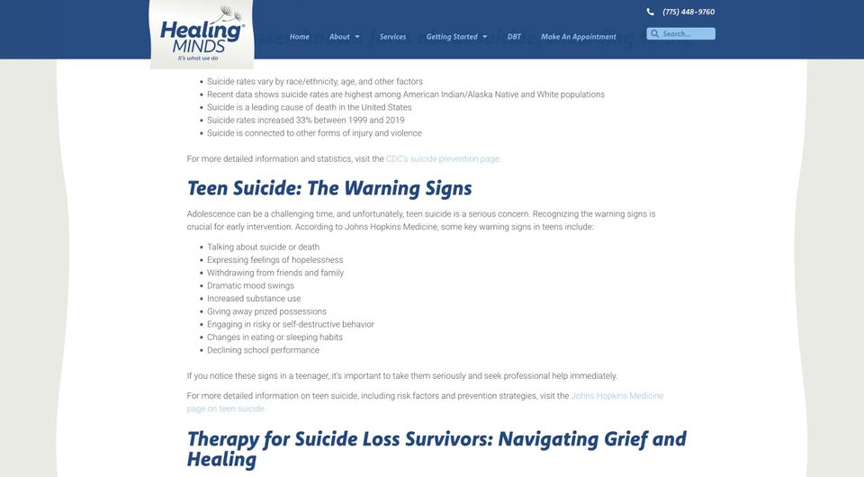 Screenshot Healing Minds- KPCopy's article 