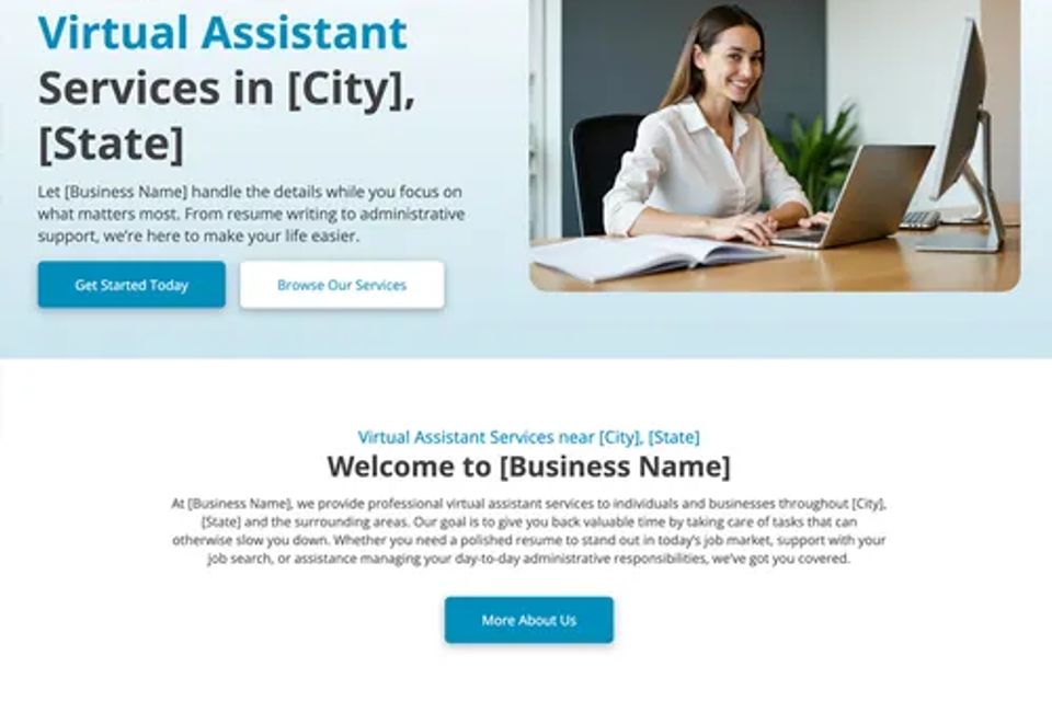 Virtual assistant website design theme original