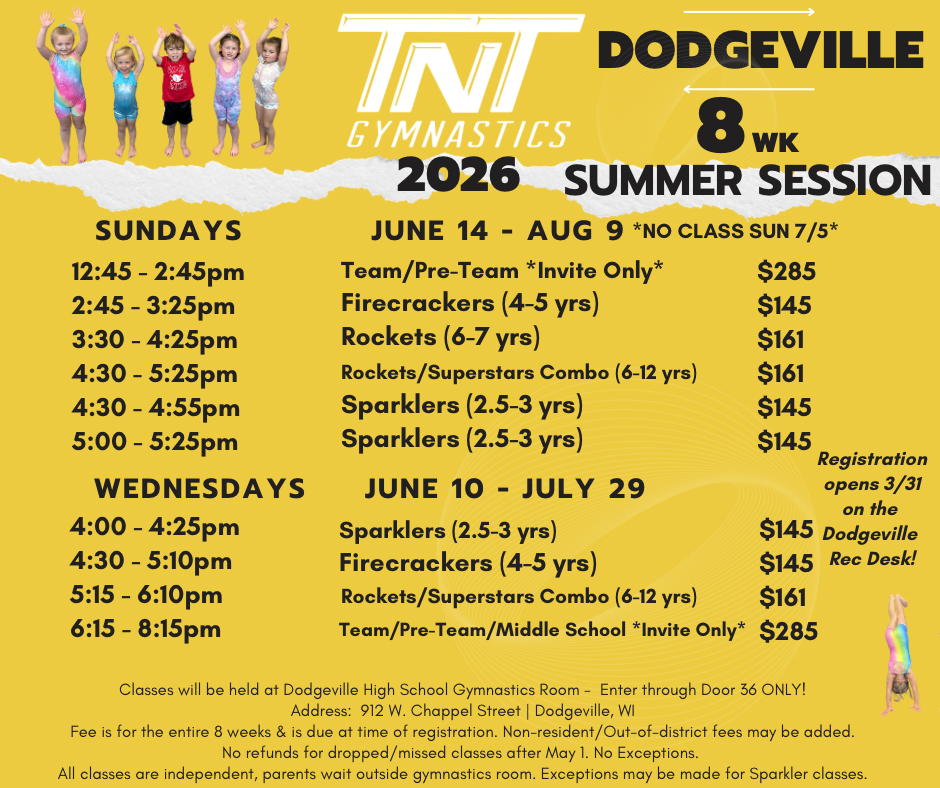 Dodgeville 8 wk summer session 2026