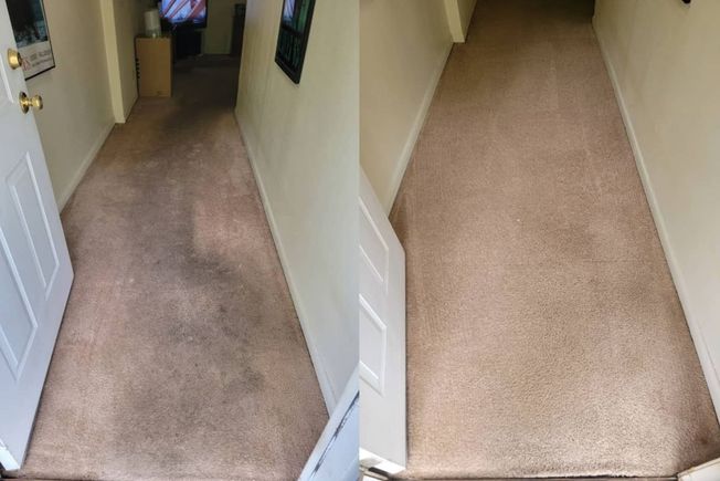 Residential carpet before and after