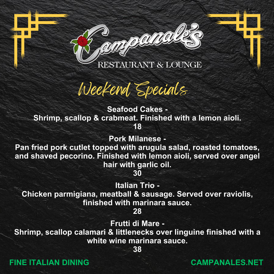 Campanales weekend specials 042425