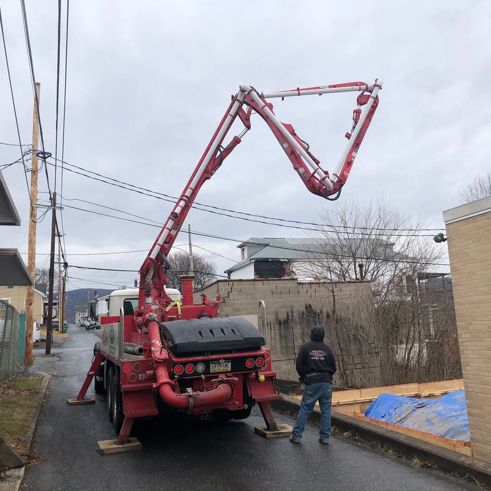 Lehighton library addition concrete pumping day