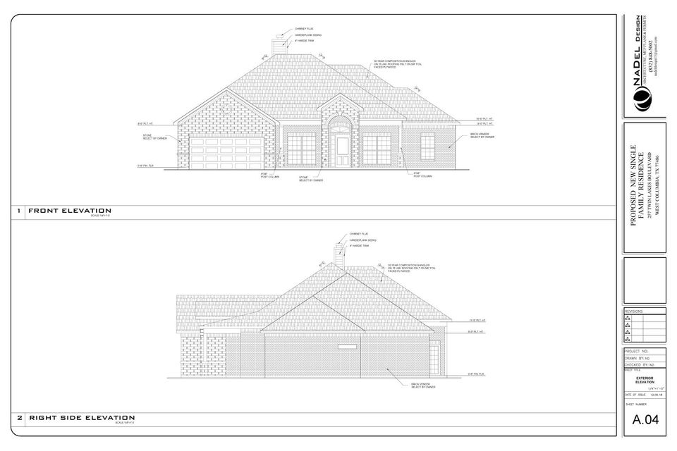 Nadel design   proposed new single family residence   west columbia  tx