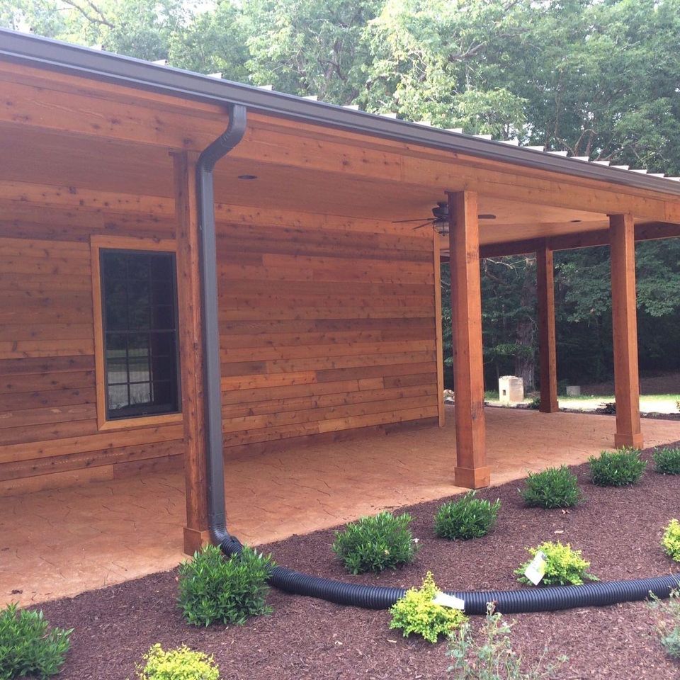 Cedar posts and siding 