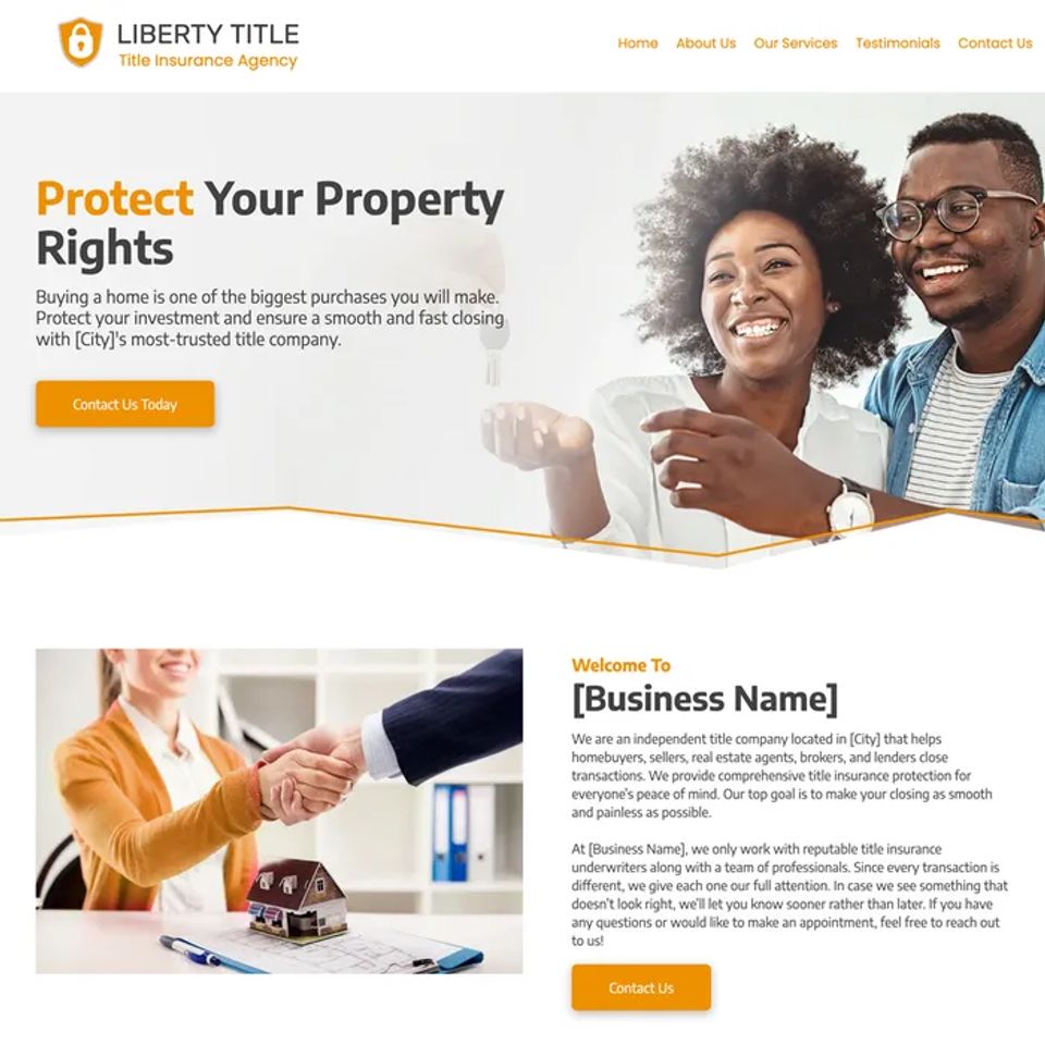 Title company website design theme original