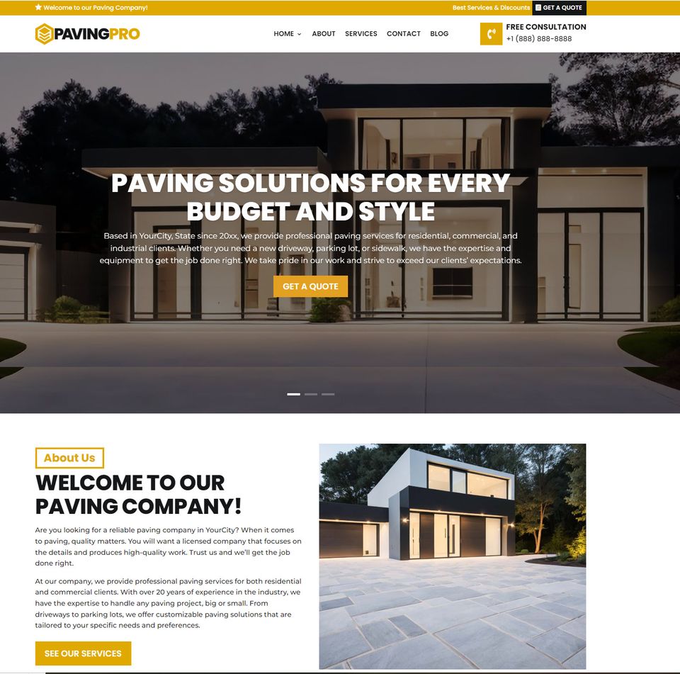 Paving company website