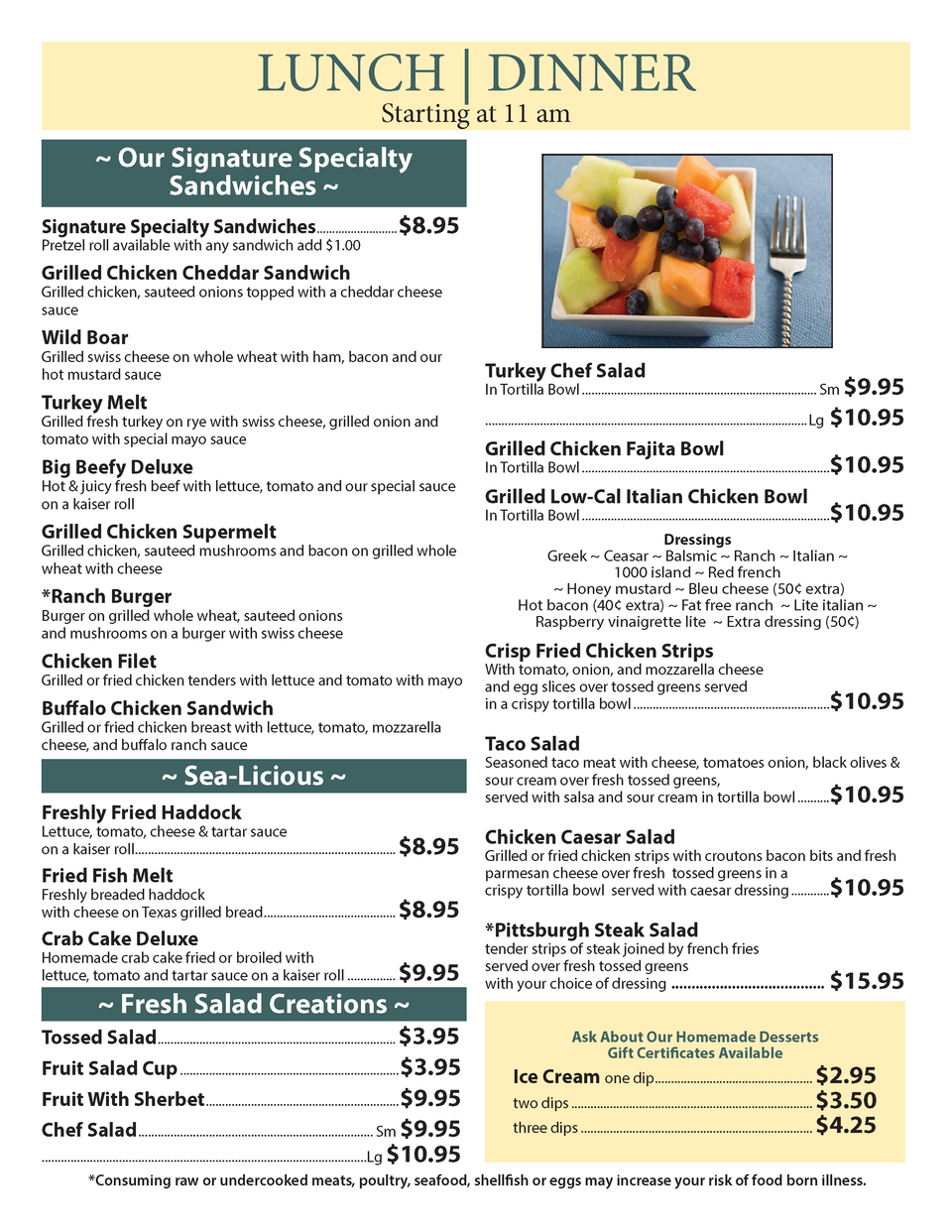 Cmr lunch dinner menu page 3