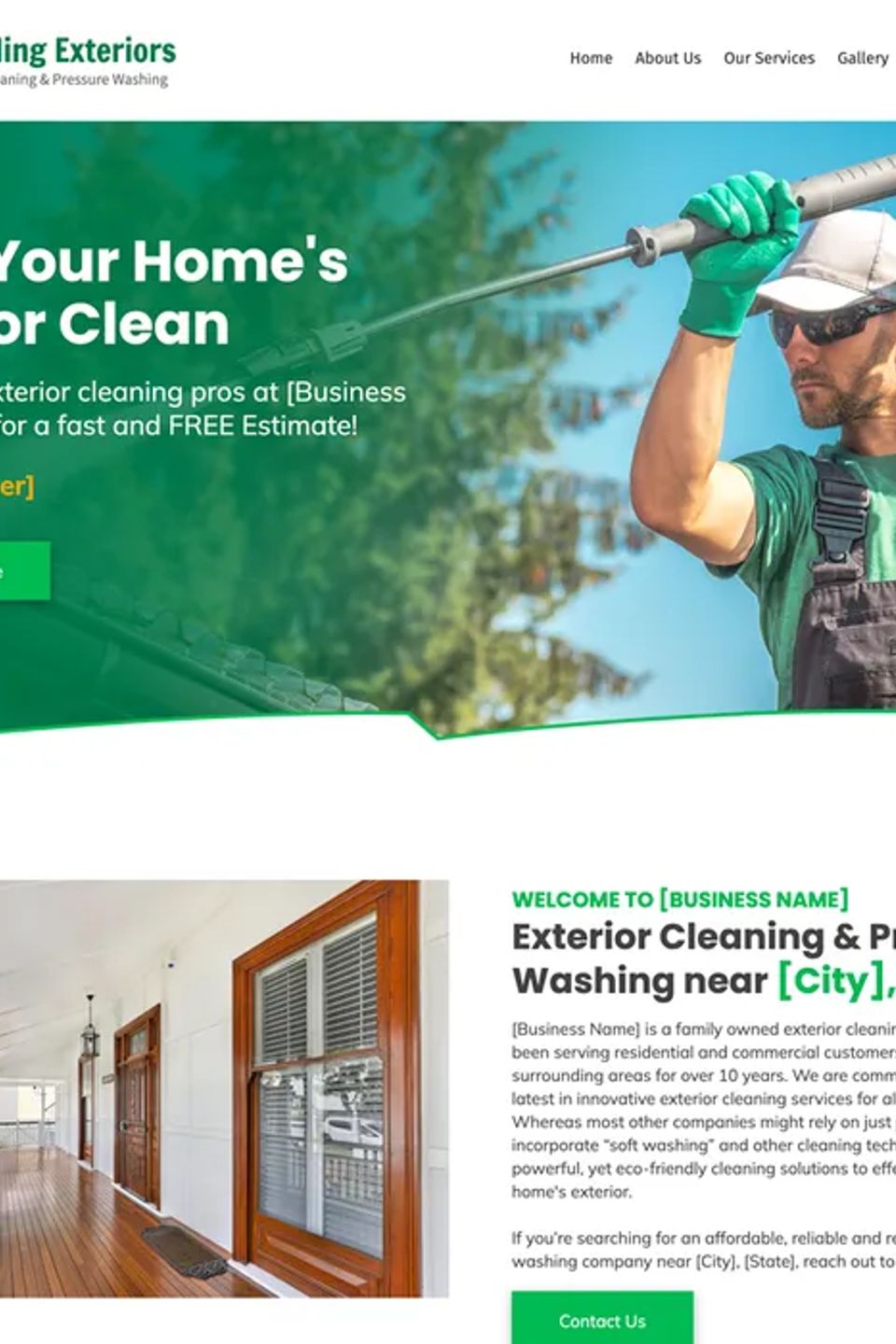 Exterior cleaning pressure washing website design original