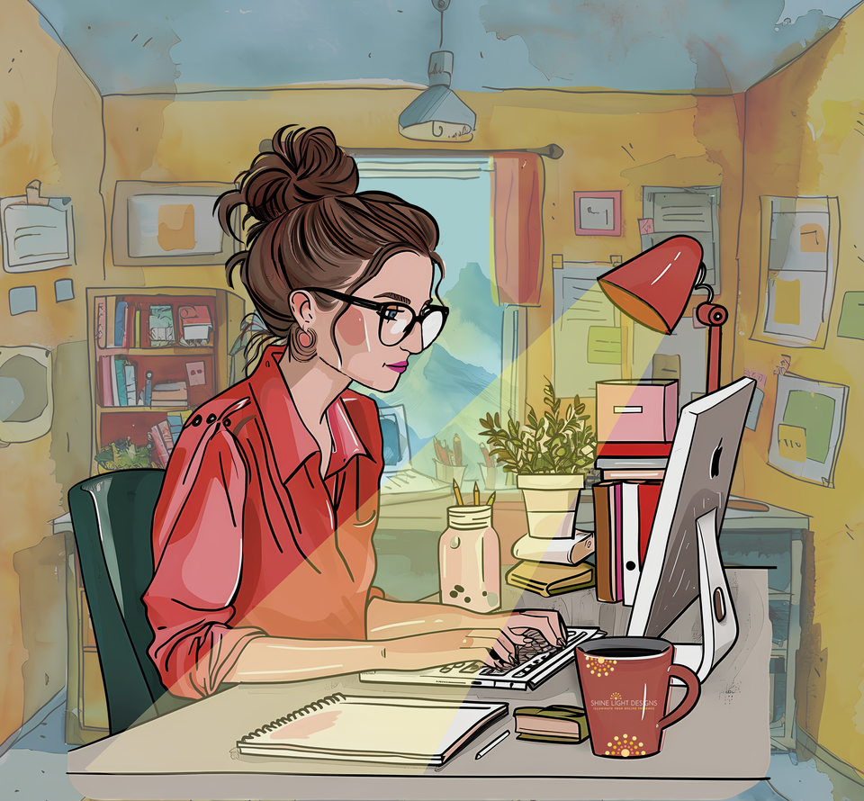 Laura at desk 01
