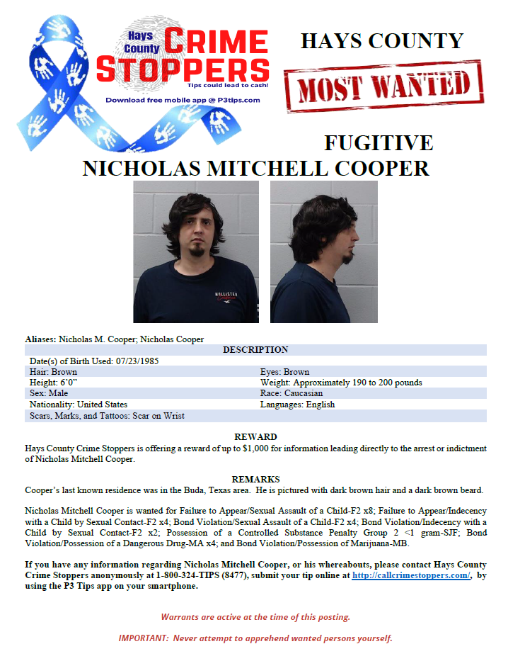 Cooper most wanted poster