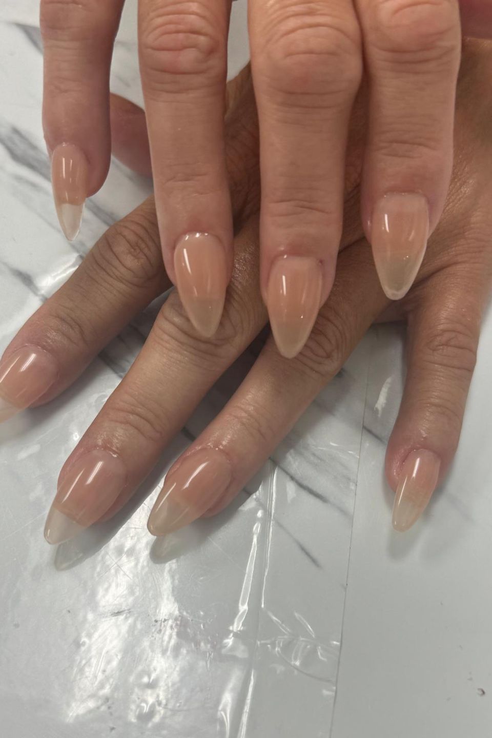 woman hands with manicure done