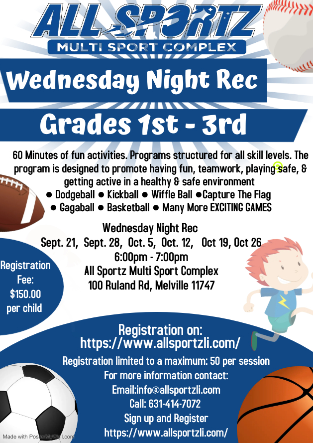Grades 1-3 Wednesday Night Rec - AllSportz