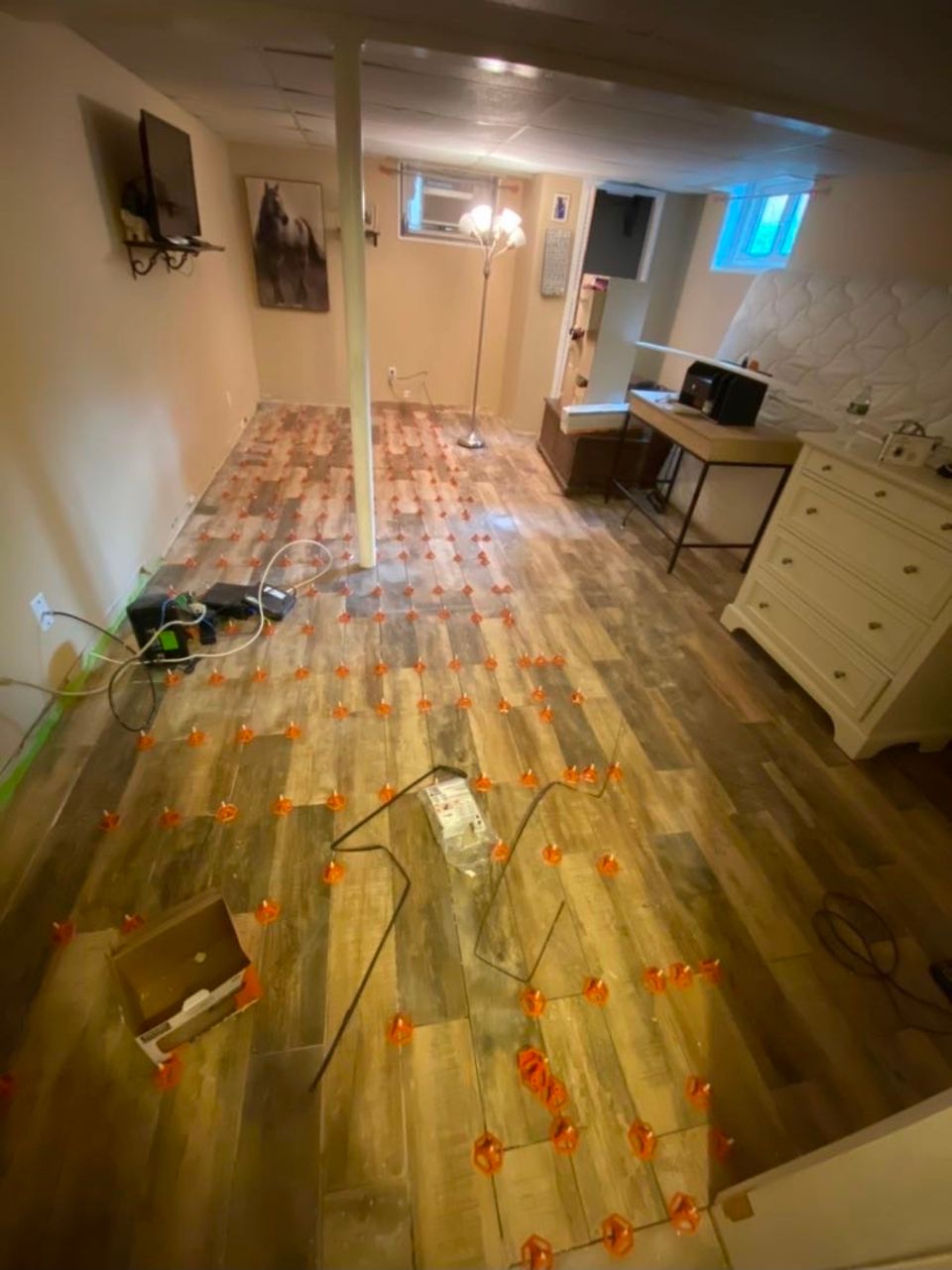 Basement renovation job done by J.B.T Contracting of Suffolk County, NY