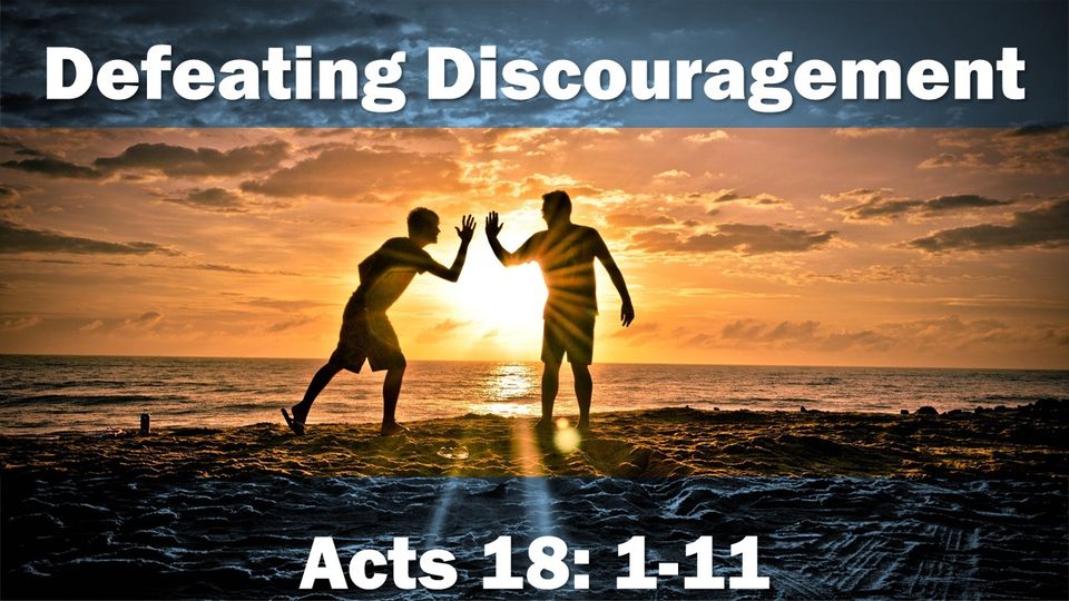 Defeating discouragement title slide