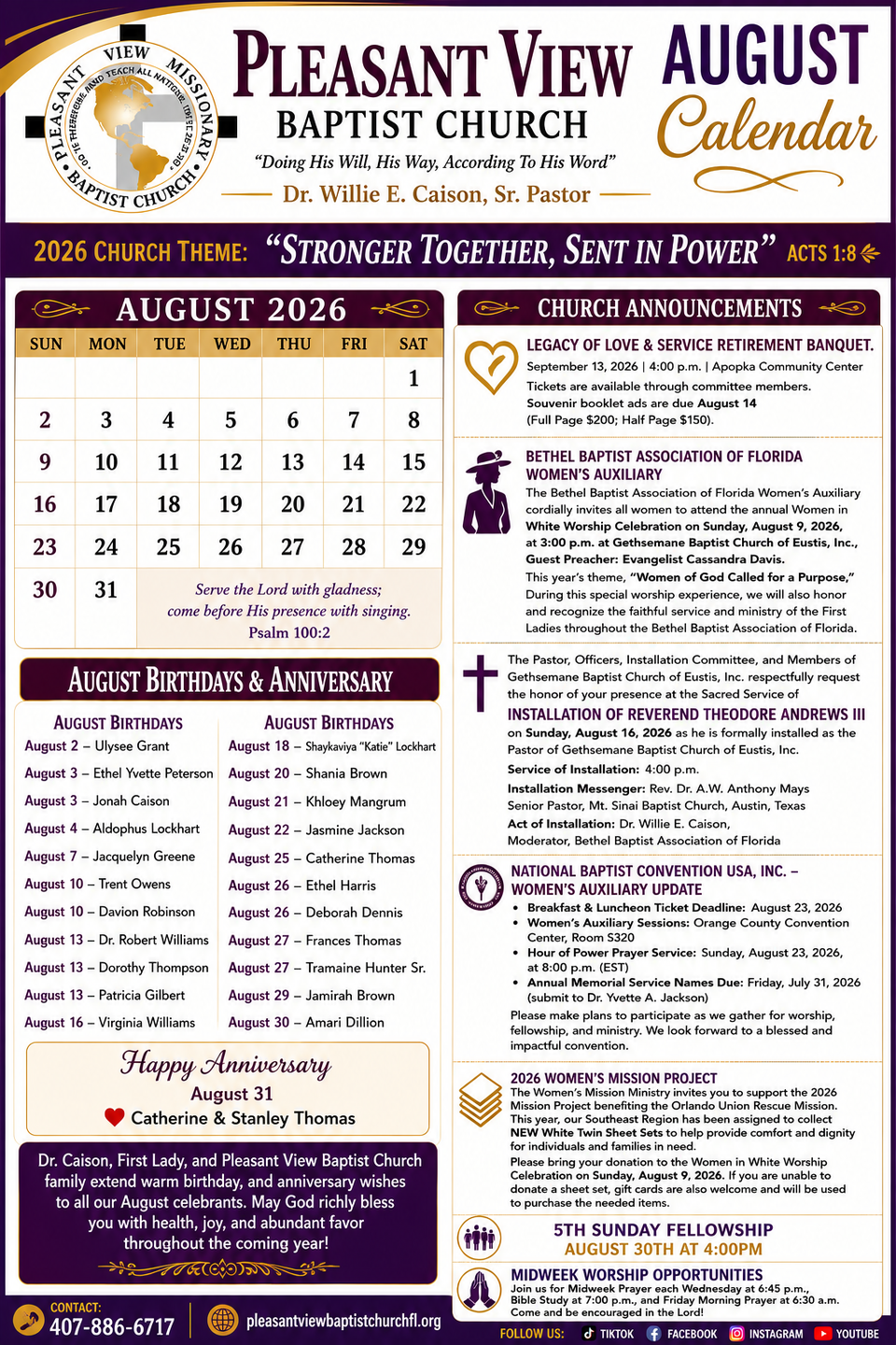 August calendar