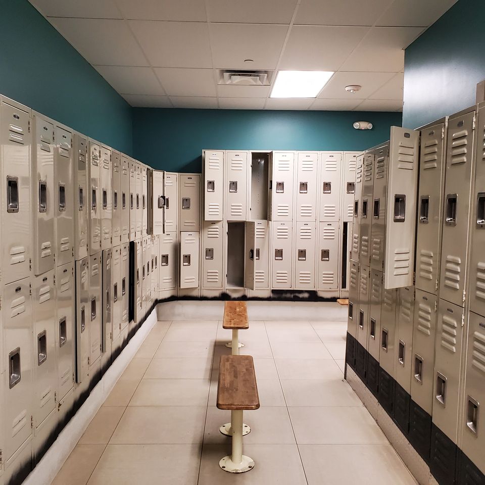 The locker room at Maximus Gym in Riverhead, NY