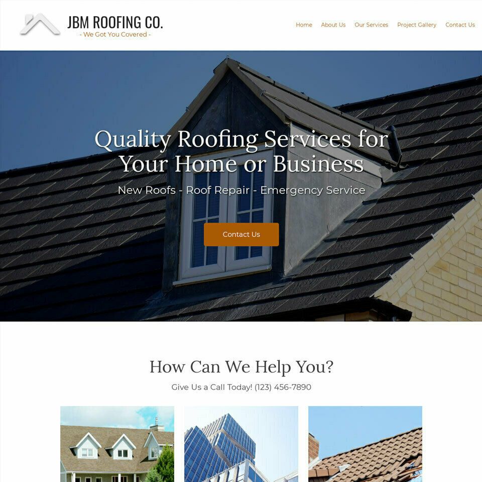 Roofing contractor website template 960x960