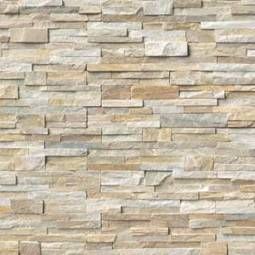 Golden honey stacked stone panels