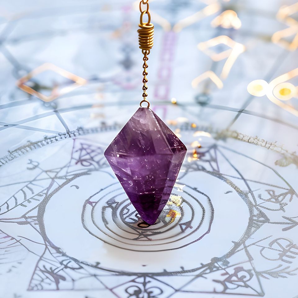 Crystal pendulum used for spiritual guidance and energy readings