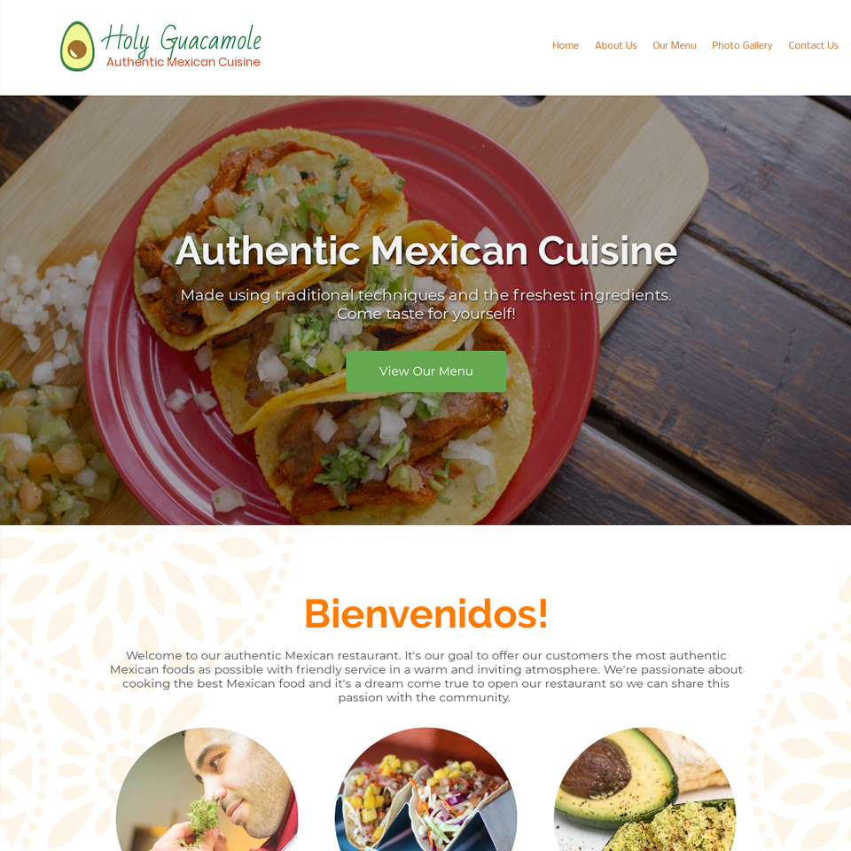 Mexican restaurant website design theme