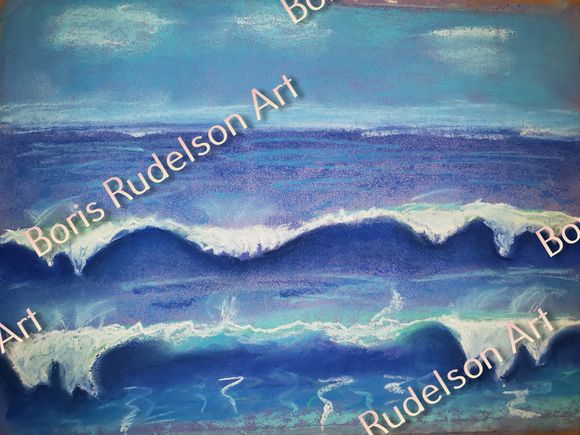 Pastel. Two Waves