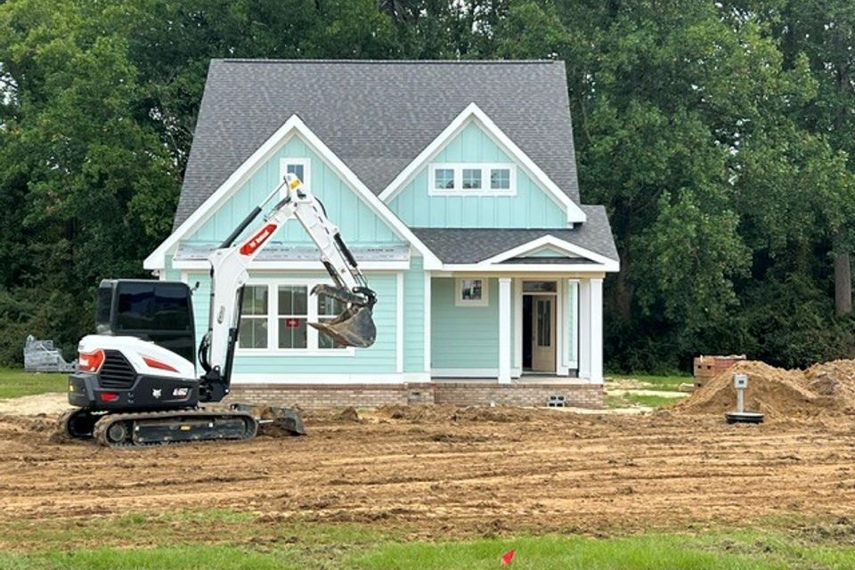 E&J Residential septic system company installing a new system for a new home.