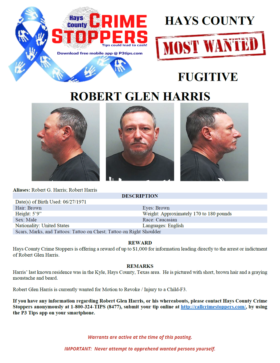 Harris most wanted poster