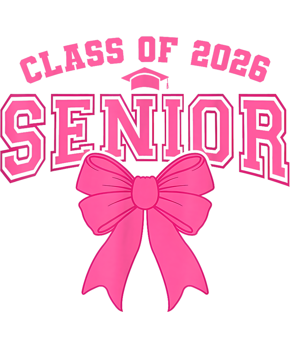School   class of 2026 senior pink bow (1)