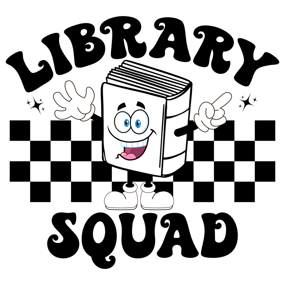 School   librarian squad blk wht checkered