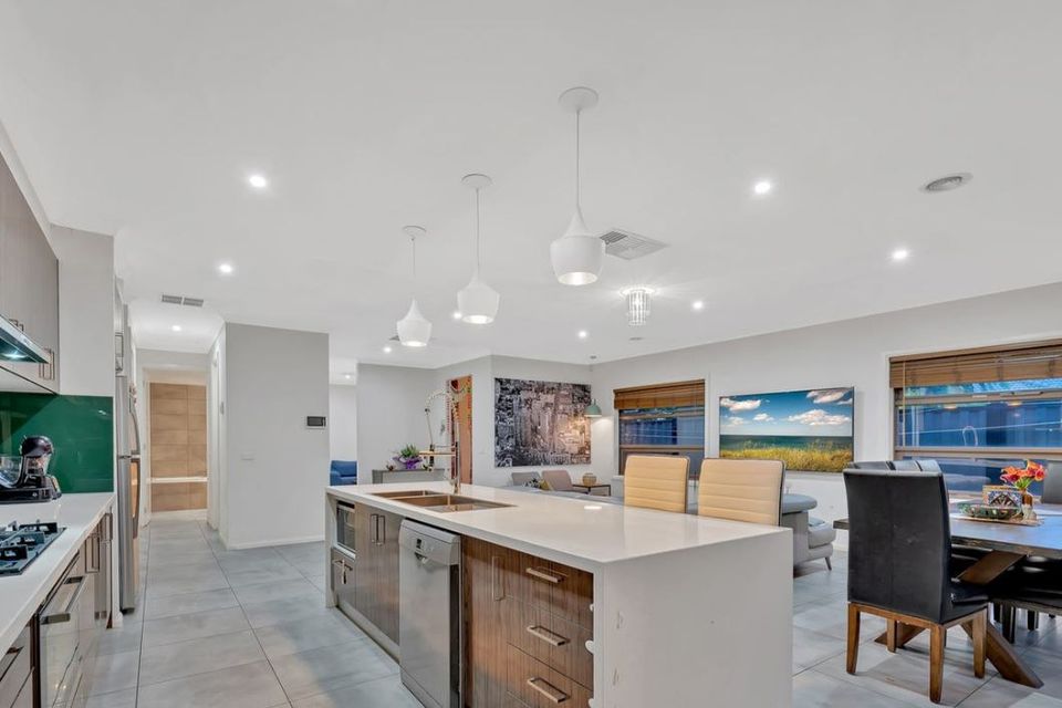 Full view from kitchen to living and dining  house view