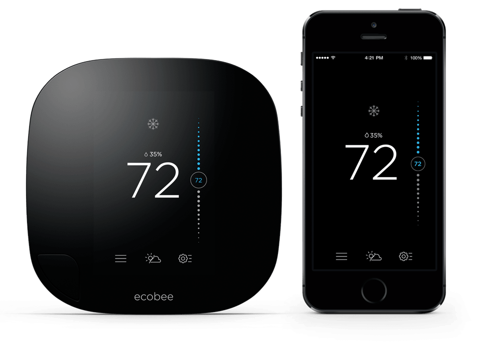 Ecobee with wall display and iphone w1500 o