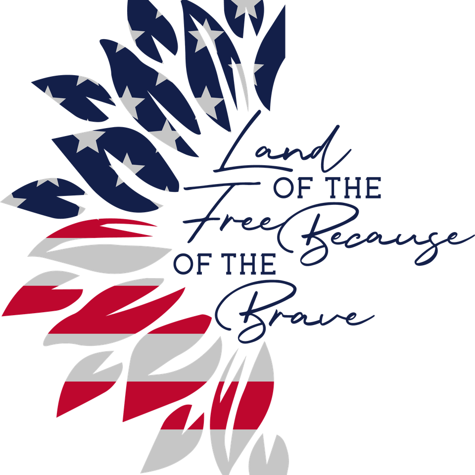 Patriotic   land of the free because of the brave sunflower 2 png