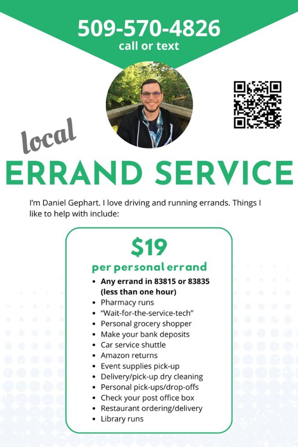 Daniel on demand errand flyer