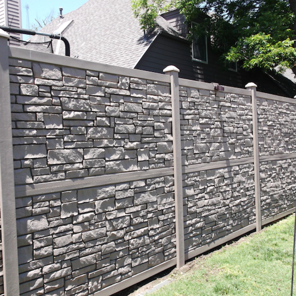 Midland vinyl fence   deck company   tulsa and coweta  oklahoma   vinyl metal wood fence sales and installation   privacy   vinyl stone color privacy fence  faux laid stone panels20170609 5047 gffowe
