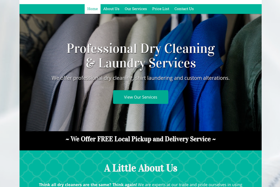 Dry cleaners website design theme original