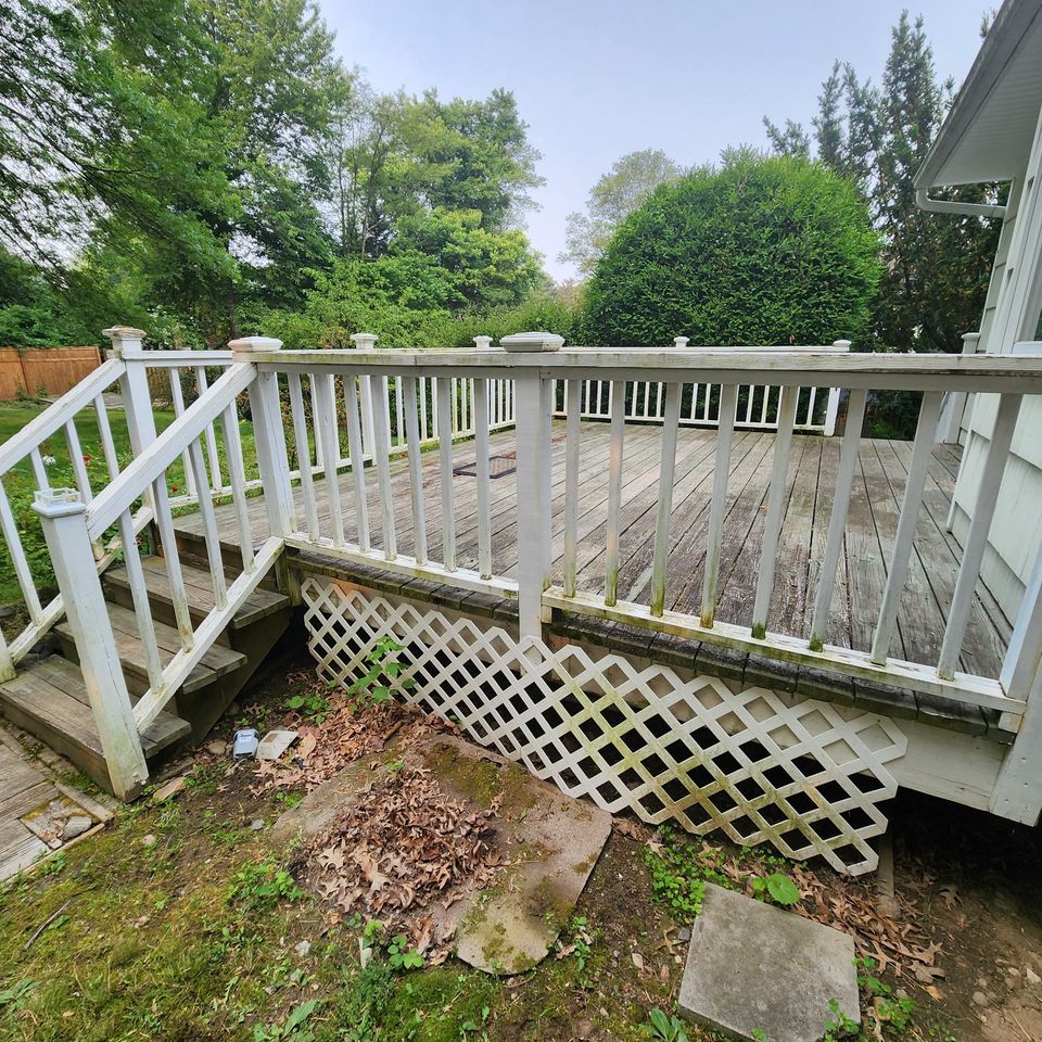 Old deck staircase side