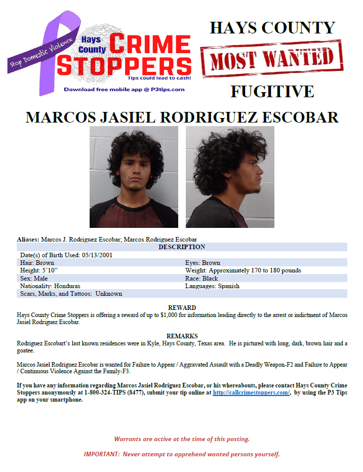 Rodriguez escobar most wanted poster
