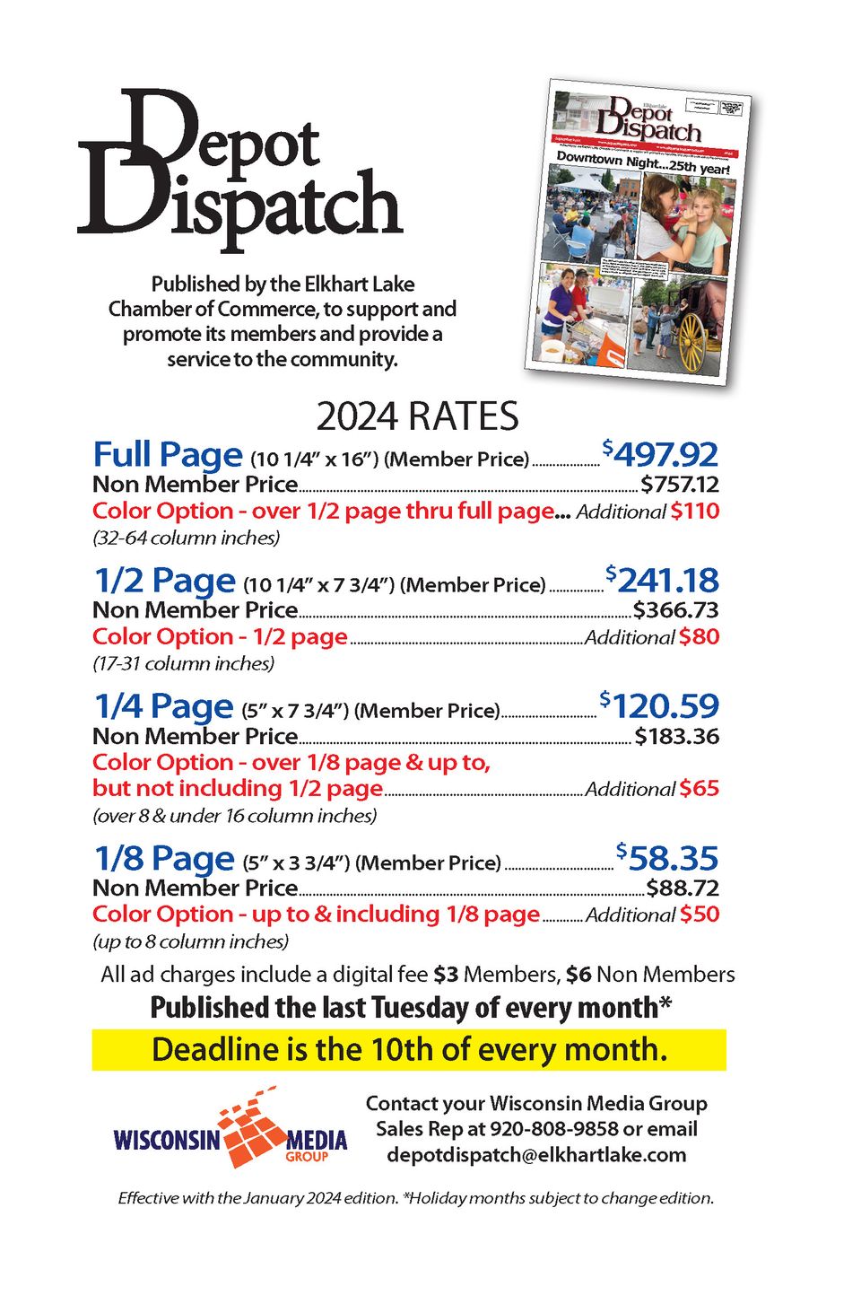 Depotdispatch pricelist 2024