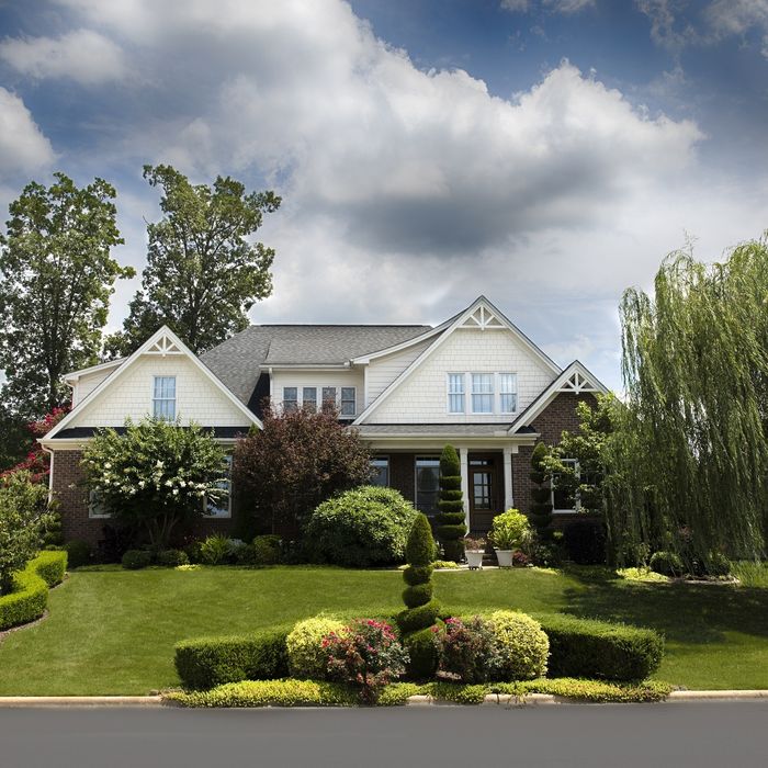 Paver pathway and tidy front yard landscaping