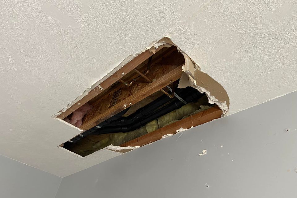 Ceiling repair before