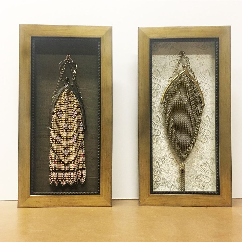 Framed metal chain bags