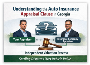 Auto insurance appraisal clause process showing independent appraisers resolving a vehicle valuation dispute in Georgia
