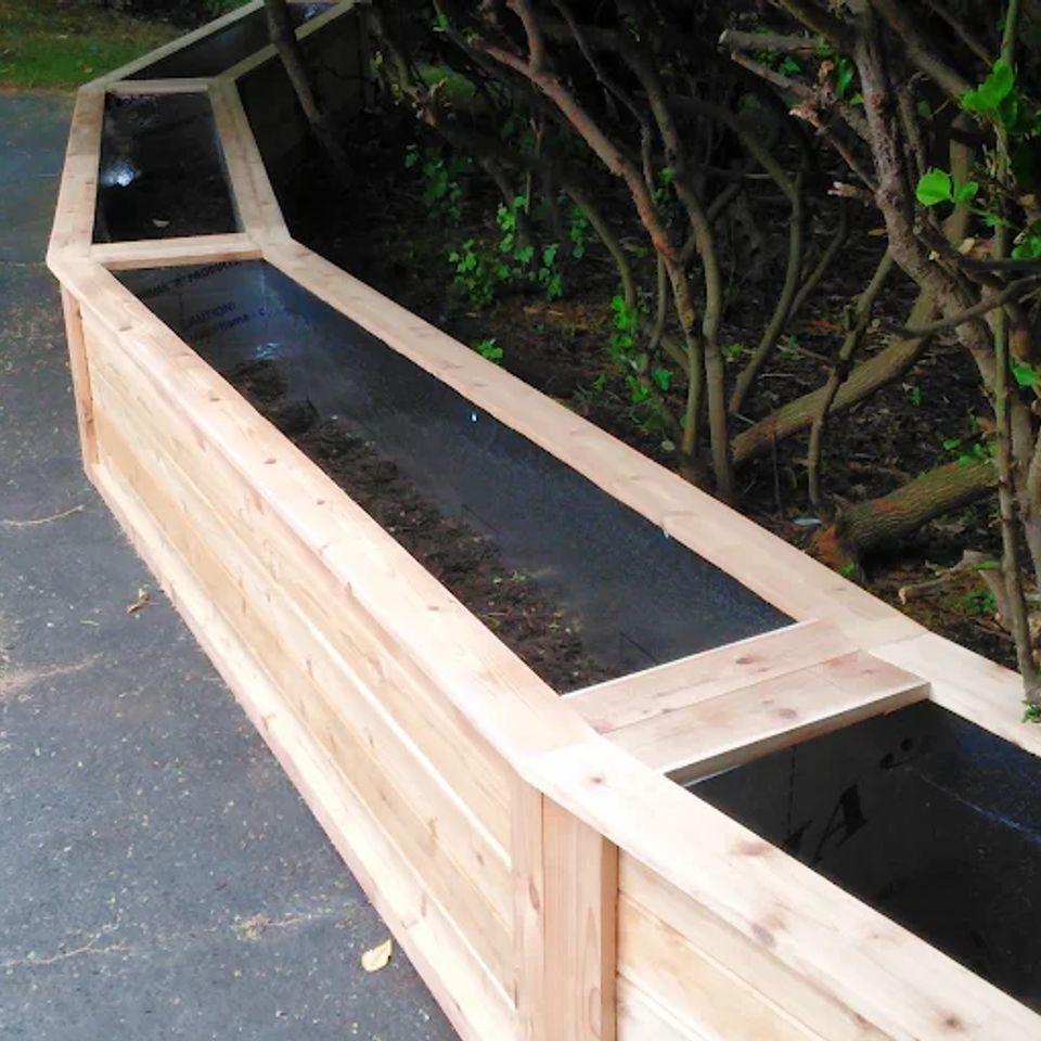 Wooden planter, done by Taurus Contracting of Suffolk County, NY