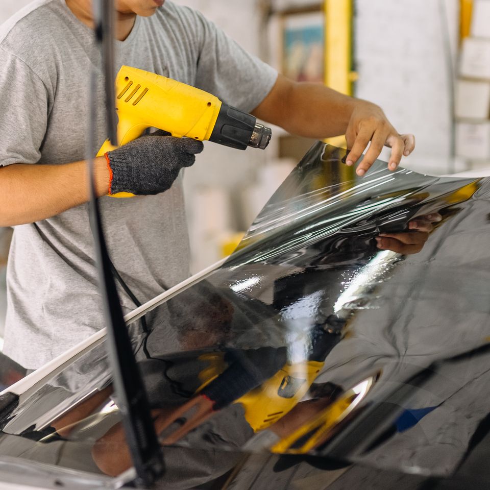 216 signs designs vehicle wraps tint tinting film car glass with heatgun
